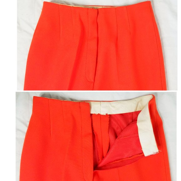 Vintage 1970s Howard Wolf Womens Orange Red Pant Suit Double Beast - Picture 6 of 13
